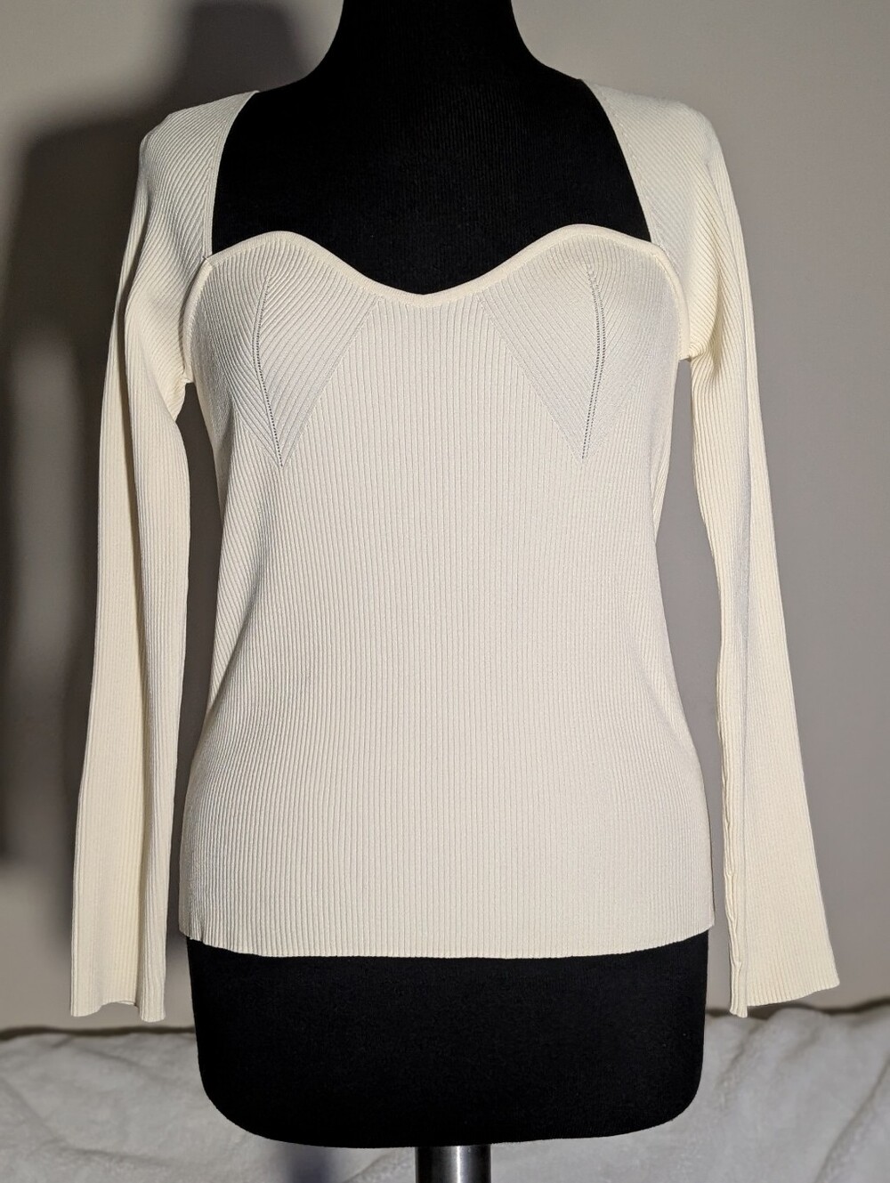 Mango Bra-Effect Knitted Sweater Size Large